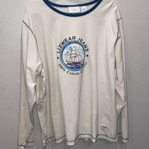 Liz claiborne Lizwear Long Sleeve Top 2x 100% cotton